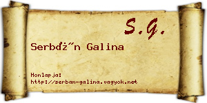Serbán Galina névjegykártya